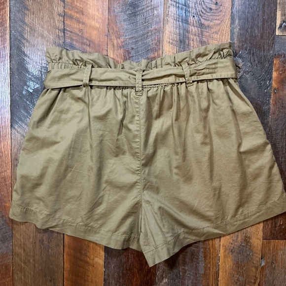 Madewell Paperbag Waist Shorts Bundle Red & Olive Size 10 Tie Belt - Picture 5 of 15